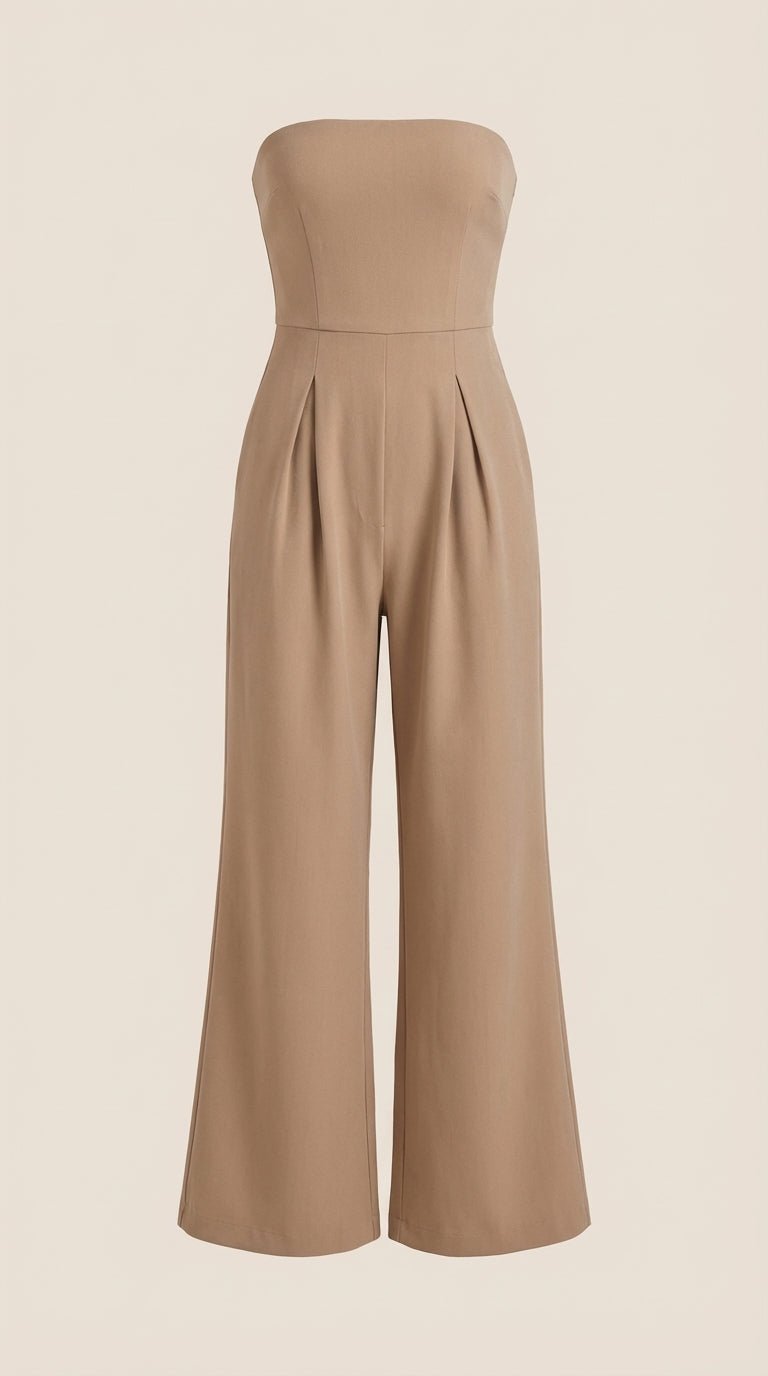 ELIZA | MONO SIN TIRANTES CON PANTALÓN DE PIERNA ANCHA
