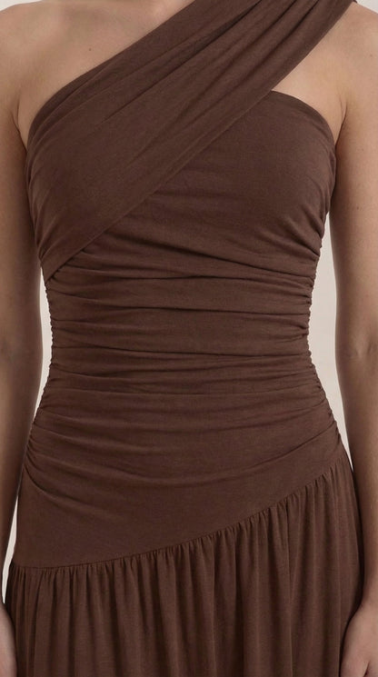 ENID | VESTIDO LARGO ASIMÉTRICO DE UN SOLO HOMBRO