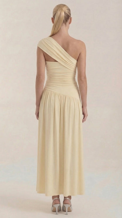 ENID | VESTIDO LARGO ASIMÉTRICO DE UN SOLO HOMBRO