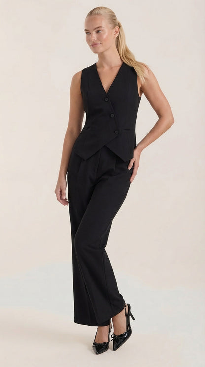 ELISE | TRAJE ELEGANTE DE DOS PIEZAS CON ESCOTE EN V PARA MUJER