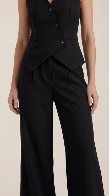 ELISE | TRAJE ELEGANTE DE DOS PIEZAS CON ESCOTE EN V PARA MUJER