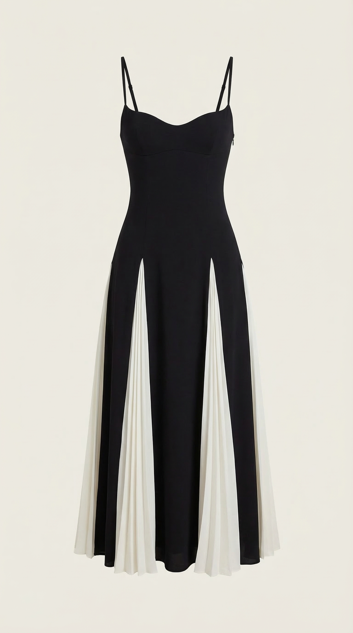 GOLDIE | VESTIDO MIDI CON PLIEGUES EN GODETS