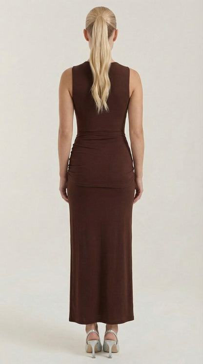 HESTER | VESTIDO LARGO CON CUELLO ALTO