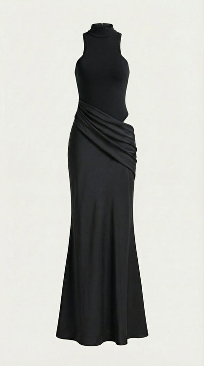 HESTER | VESTIDO LARGO CON CUELLO ALTO