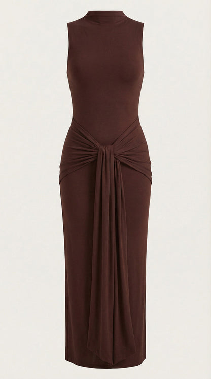 HESTER | VESTIDO LARGO CON CUELLO ALTO