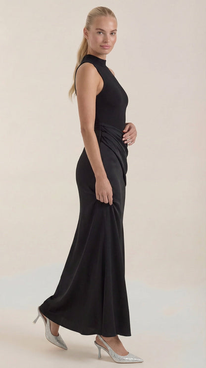 HESTER | VESTIDO LARGO CON CUELLO ALTO