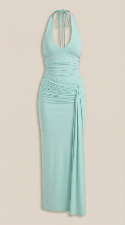 PAULETTE | VESTIDO LARGO CON CUELLO HALTER