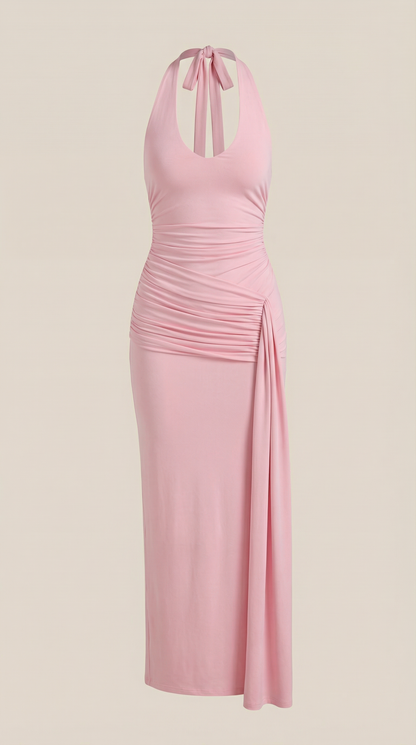 PAULETTE | VESTIDO LARGO CON CUELLO HALTER
