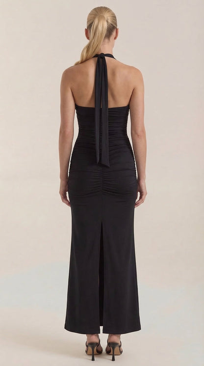 PAULETTE | VESTIDO LARGO CON CUELLO HALTER