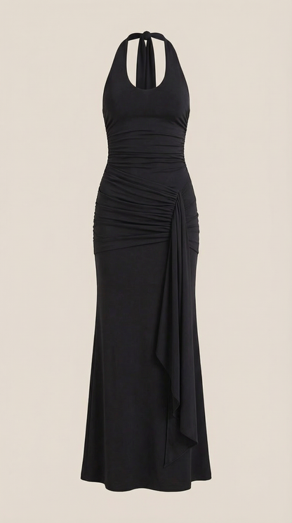 PAULETTE | VESTIDO LARGO CON CUELLO HALTER