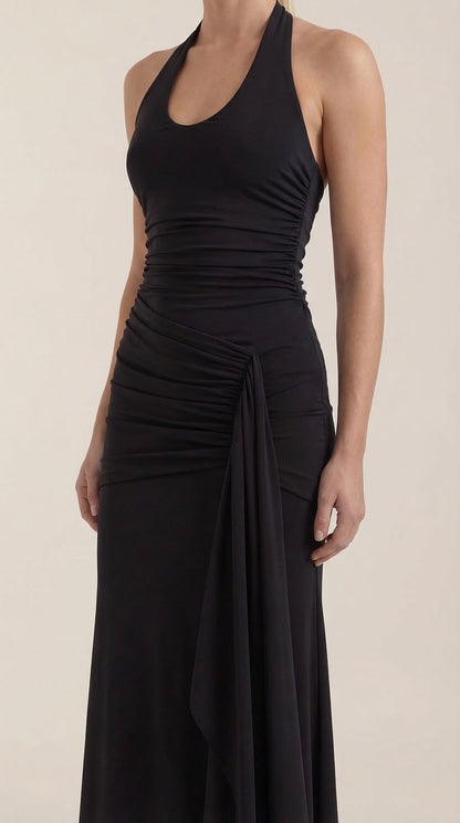 PAULETTE | VESTIDO LARGO CON CUELLO HALTER