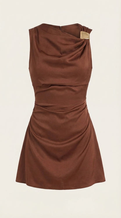 ROSALIE | VESTIDO CORTO CON ESCOTE DRAPEADO