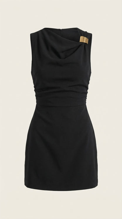 ROSALIE | VESTIDO CORTO CON ESCOTE DRAPEADO