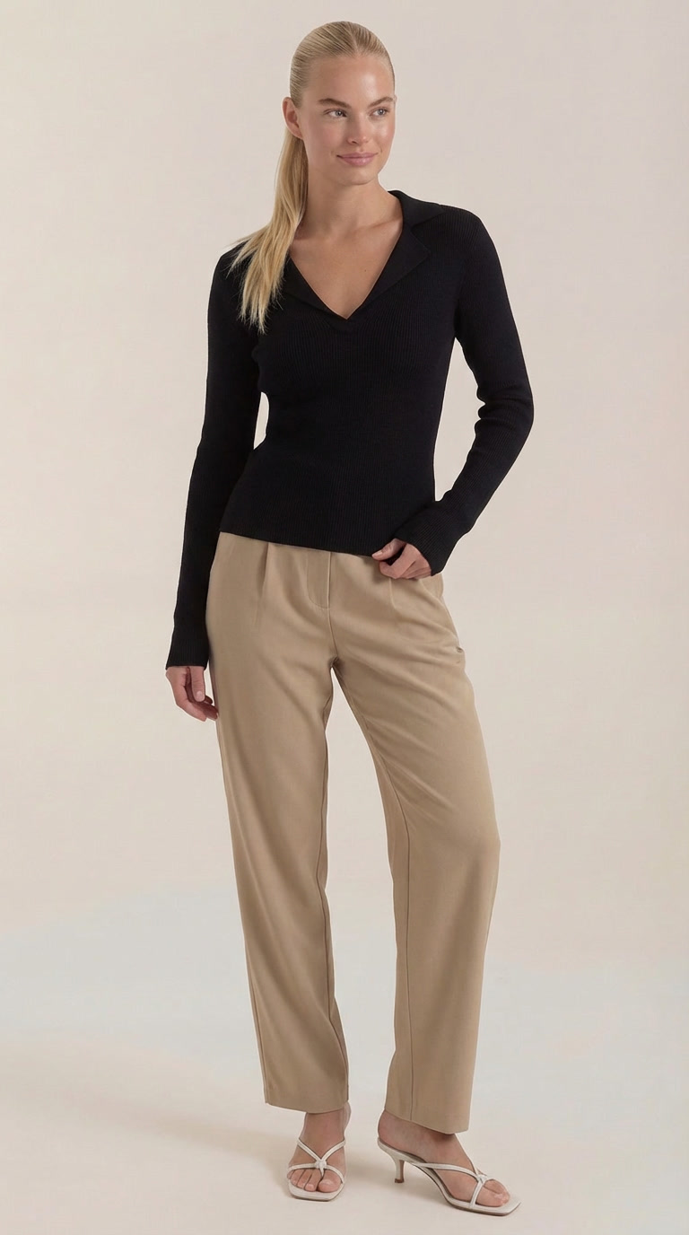 ANTONIA | JERSEY DE PUNTO CON CUELLO ELEGANTE