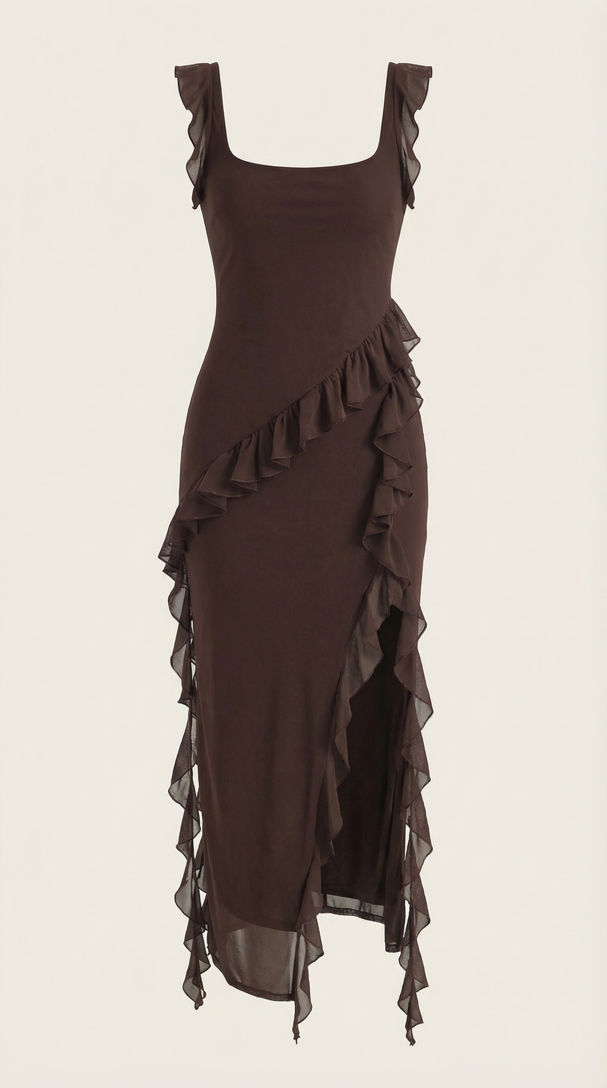 SUSAN | VESTIDO LARGO CON VOLANTES